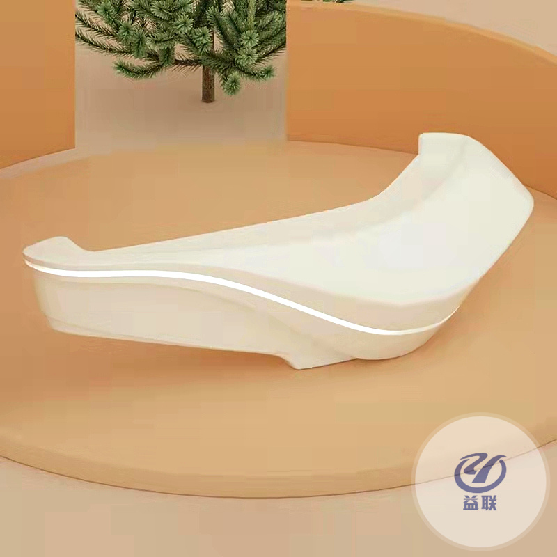 大型創(chuàng)意異形玻璃鋼烤漆前臺接待臺公司大堂售樓部服務(wù)臺吧臺定制